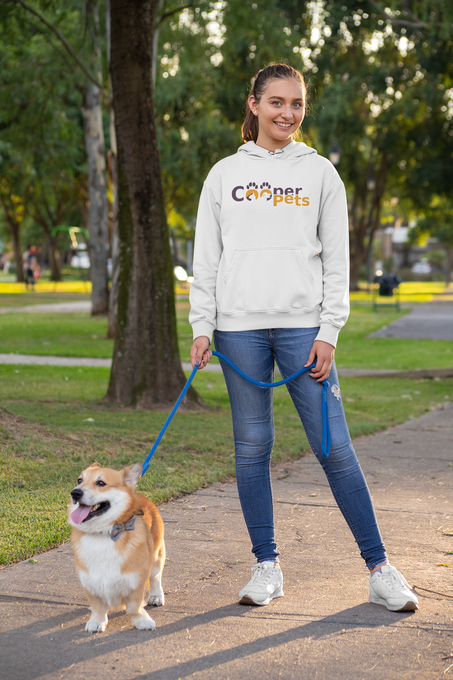 pullover-hoodie-mockup-of-a-woman-walking-her-dog-at-the-park-28041